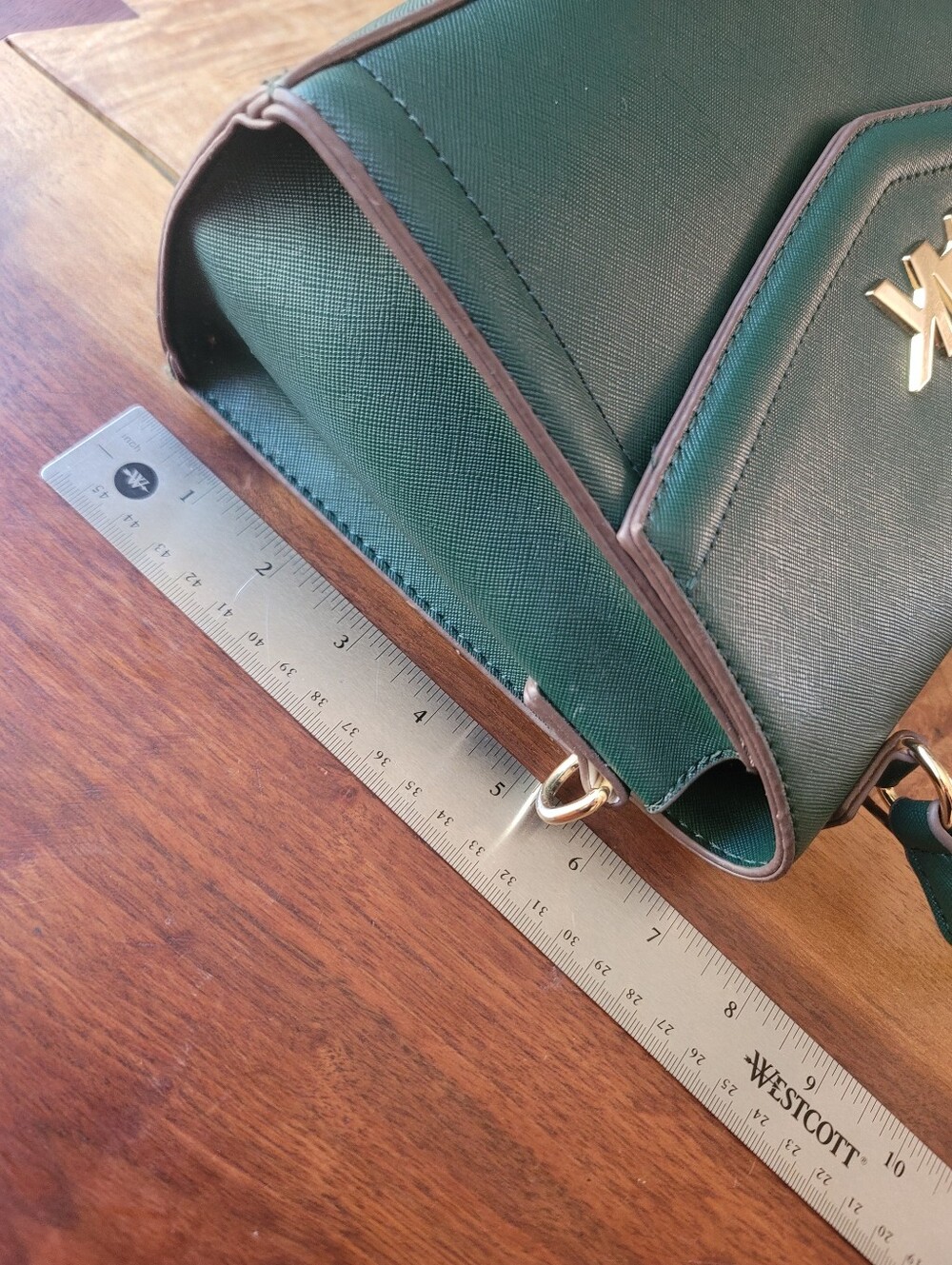 Anne Klein Green Flap Top Handle Satchel - Picture 3 of 13